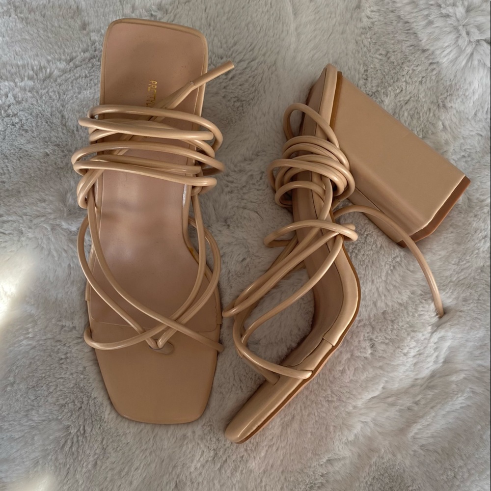 Lace Up Heeled Sandals